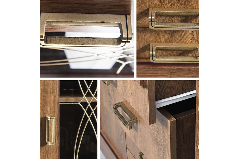 Tadeusz Smalt Vitrinskåp 44 cm djup 46 cm bred 191 cm hög Trä - Brun - Products - Förvaring - Skåp - Vitrinskåp