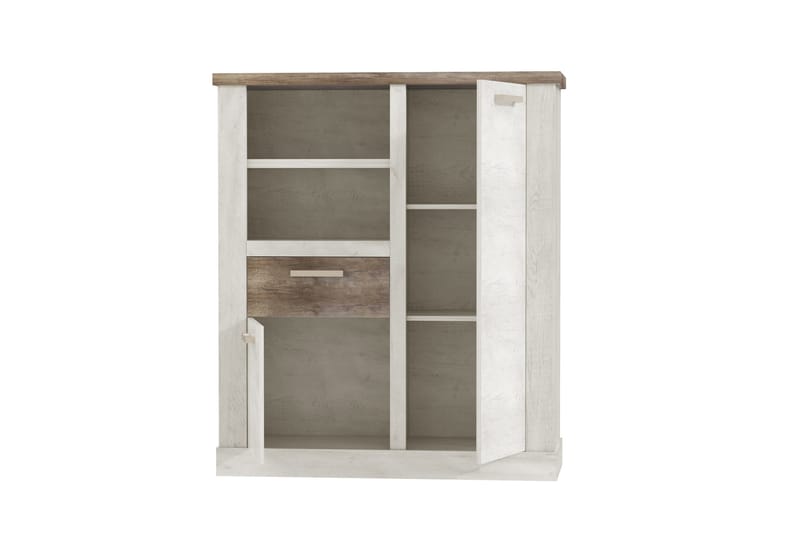 Talebi Skänk 41 cm djup 110 cm bred 128 cm hög Ljust Trä - Brun/Vit - Products - Förvaring - Skåp - Vitrinskåp