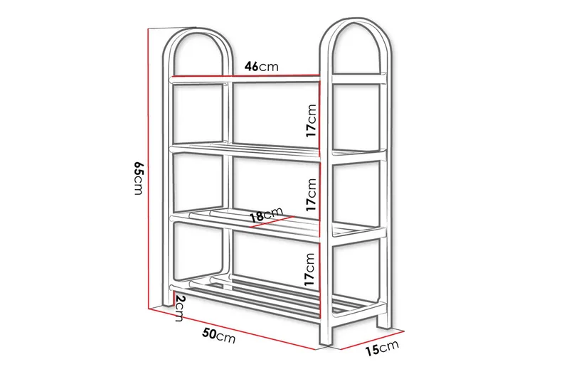 Cencja Skohylla 50x18 cm - Svart/Silver - Products - Förvaring - Skoförvaring - Skohylla & skoställ