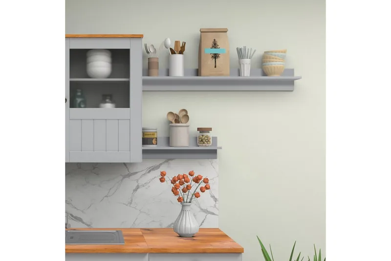 Alby Vägghylla 100x14 cm - Grå - Products - Förvaring - Småförvaring - Väggförvaring