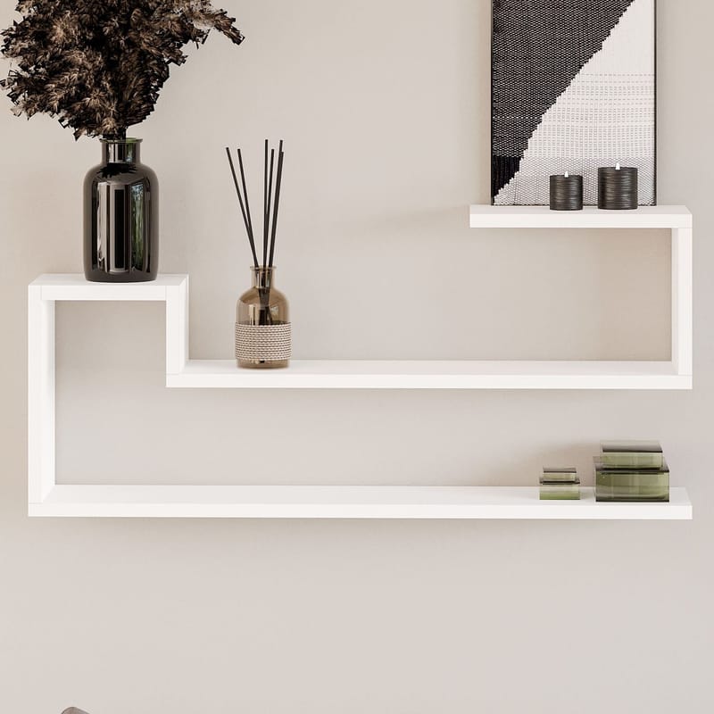 Melto Vägghylla 90x41,2x17 cm - Vit - Products - Förvaring - Småförvaring - Väggförvaring