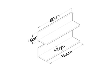 Ramulu Vägghylla 60 cm - Valnöt/Vit - Products - Förvaring - Småförvaring - Väggförvaring