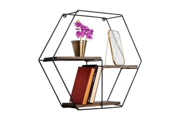 Serotinus Vägghylla 60x15 cm 3 Hyllor - Svart/Mörkbrun - Products - Förvaring - Småförvaring - Väggförvaring
