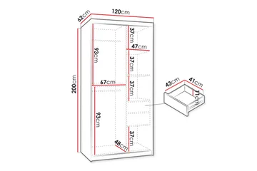 Tallmo Garderob m. Spegel 120x200 cm - Products - Förvaring - Garderober & garderobssystem