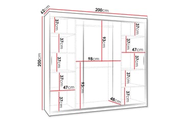 Tallmo Garderob m. Spegel 200x200 cm - Brun/Beige - Products - Förvaring - Garderober & garderobssystem