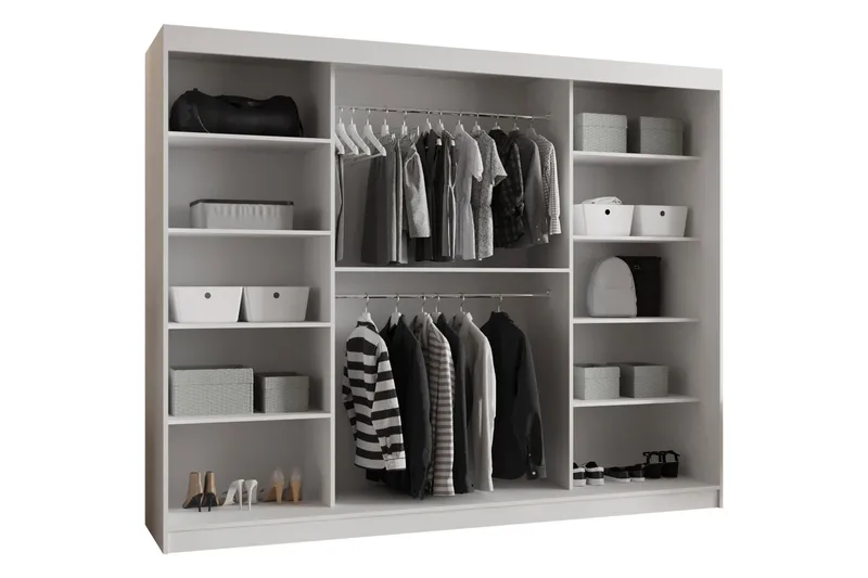 Tallmo Garderob m. Spegel 250x200 cm - Brun/Beige - Products - Förvaring - Garderober & garderobssystem