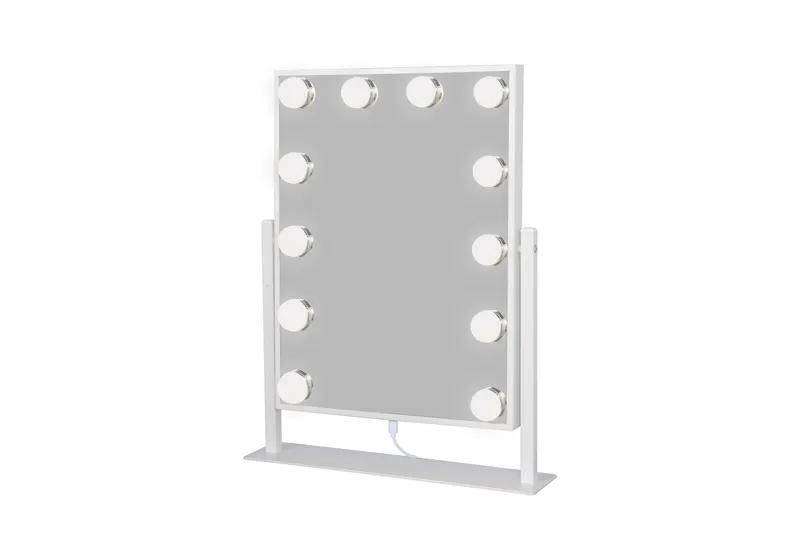 Glow Liten Sminkspegel på fot 36,5 cm med LED Belysning/Lampor Holywood spegel - Vit - Products - Inredning - Spegel - Sminkspegel