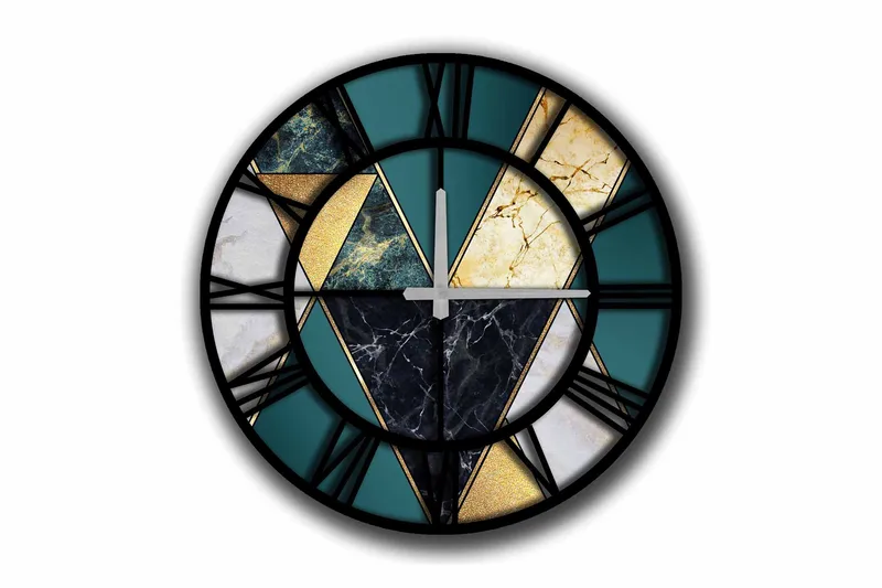 Diyadin Dekorklocka 50 cm Rund, Flerfärgad