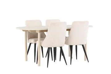 Andy Matgrupp 180 cm Oval med 4 Leone stolar - Whitewash/Beige - Products - Möbler - Bord & matgrupp - Matgrupp