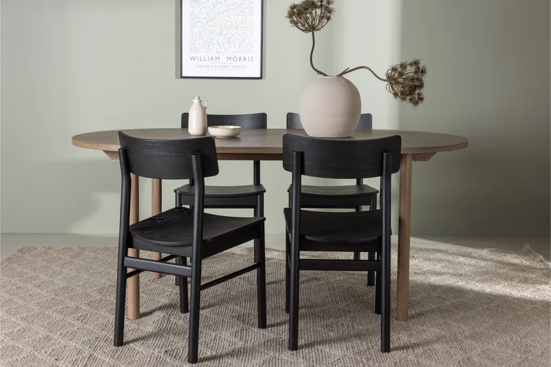 Andy Matgrupp 180 cm Oval med 4 Montros stolar - Svart - Products - Möbler - Bord & matgrupp - Matgrupp