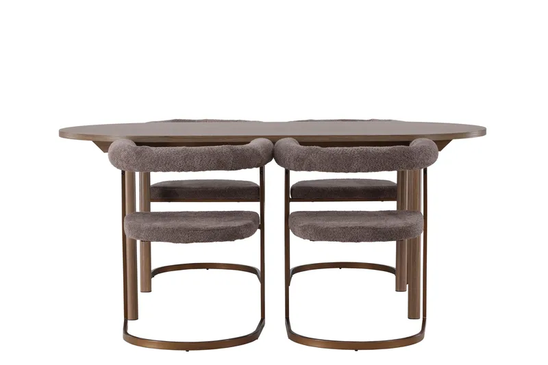 Andy Matgrupp 180 cm Oval med 4 Morning stolar, Brun