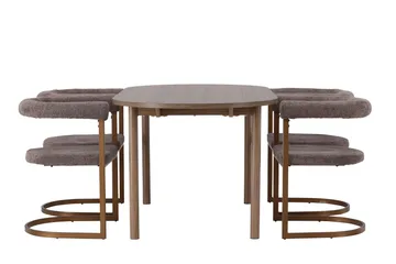 Andy Matgrupp 180 cm Oval med 4 Morning stolar - Brun - Products - Möbler - Bord & matgrupp - Matgrupp