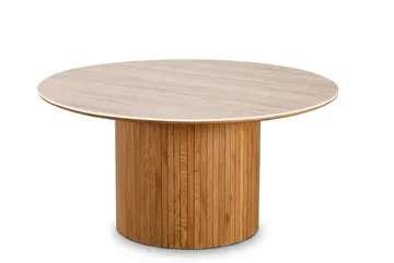 Arvo Matbord Rund 150 cm Travertin - Ek - Products - Möbler - Bord & matgrupp - Matbord & köksbord