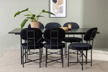 Astrid Matgrupp 200 cm Rektangulär med 6 Stella stolar - Svart - Products - Möbler - Bord & matgrupp - Matgrupp