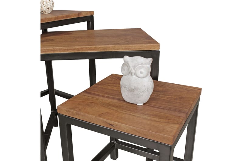 Aranza Satsbord 45 cm 3 Bord - Massivt Trä/Svart - Products - Möbler - Bord & matgrupp - Avlastningsbord & sidobord - Satsbord