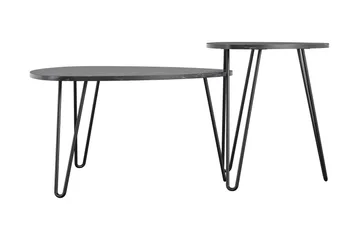 Athena Satsbord Svart/Marmormönster - Novogratz - Products - Möbler - Bord & matgrupp - Avlastningsbord & sidobord - Satsbord