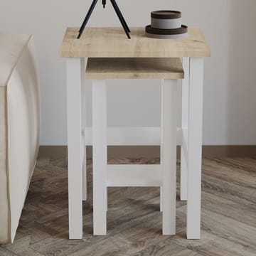 Ginallie Sidobord set 45x60 cm - Vit och Sapphire Oak - Products - Möbler - Bord & matgrupp - Avlastningsbord & sidobord - Brickbord & småbord