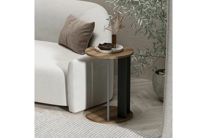 Haelyn Sidobord 34 cm - Valnöt/Antracit - Products - Möbler - Bord & matgrupp - Avlastningsbord & sidobord - Brickbord & småbord