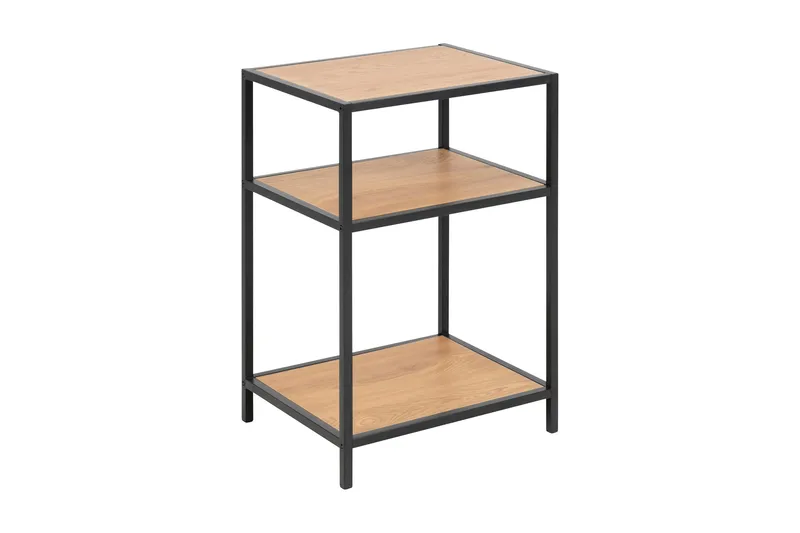 Hasslevik Sängbord 35 cm med Förvaring Hyllor - Natur/Svart - Products - Möbler - Bord & matgrupp - Avlastningsbord & sidobord - Sängbord & nattduksbord