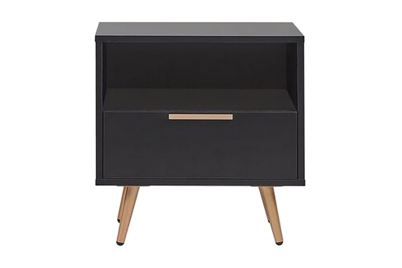 Indio Sängbord 50 cm, Svart/Guld