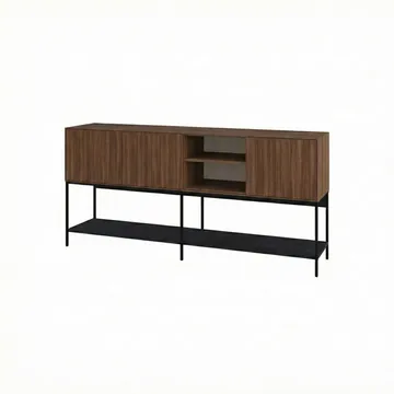 Kenvor Konsol 180x80x40 cm, Milano Walnut, Wood Black, Black