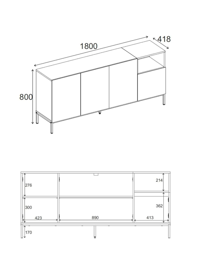 Morlen Konsol 180x80x41,8 cm - Natural Oak, Wood Black, Sandstone - Products - Möbler - Bord & matgrupp - Avlastningsbord & sidobord - Konsolbord & hallbord