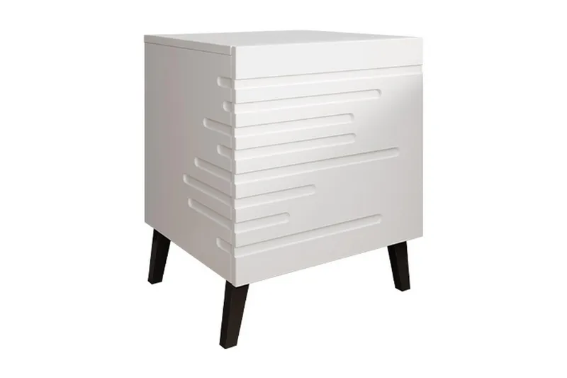 Novaj Sängbord 44 cm, Matt Vit/Svart