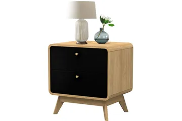 Olivet Sängbord 51 cm - Natur/Svart - Products - Möbler - Bord & matgrupp - Avlastningsbord & sidobord - Sängbord & nattduksbord