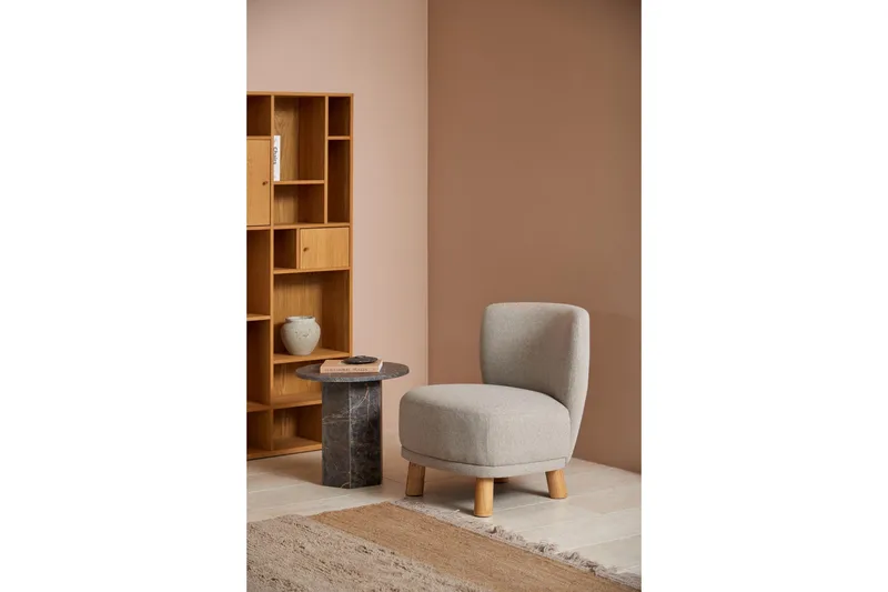 Prisa Runt Sidobord i Marmor Sten 50 cm - Grå / Brun - Products - Möbler - Bord & matgrupp - Avlastningsbord & sidobord - Brickbord & småbord