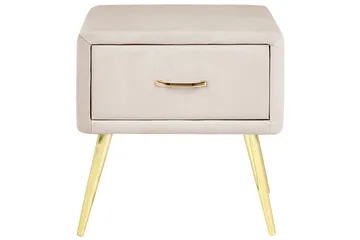 Sängbord Flayat Beige, guld, roséguld - Beige, guld, roséguld - Products - Möbler - Bord & matgrupp - Avlastningsbord & sidobord - Sängbord & nattduksbord