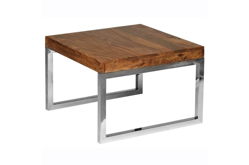 Sido bord Wohnling massivt trä, kvadratisk med metallkromben, herrgårdsstil 60x60 cm - 60x60 cm - Products - Möbler - Bord & matgrupp - Avlastningsbord & sidobord - Brickbord & småbord