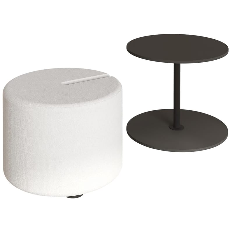 Torven Set med sidobord 43x47x43 cm, Antracit