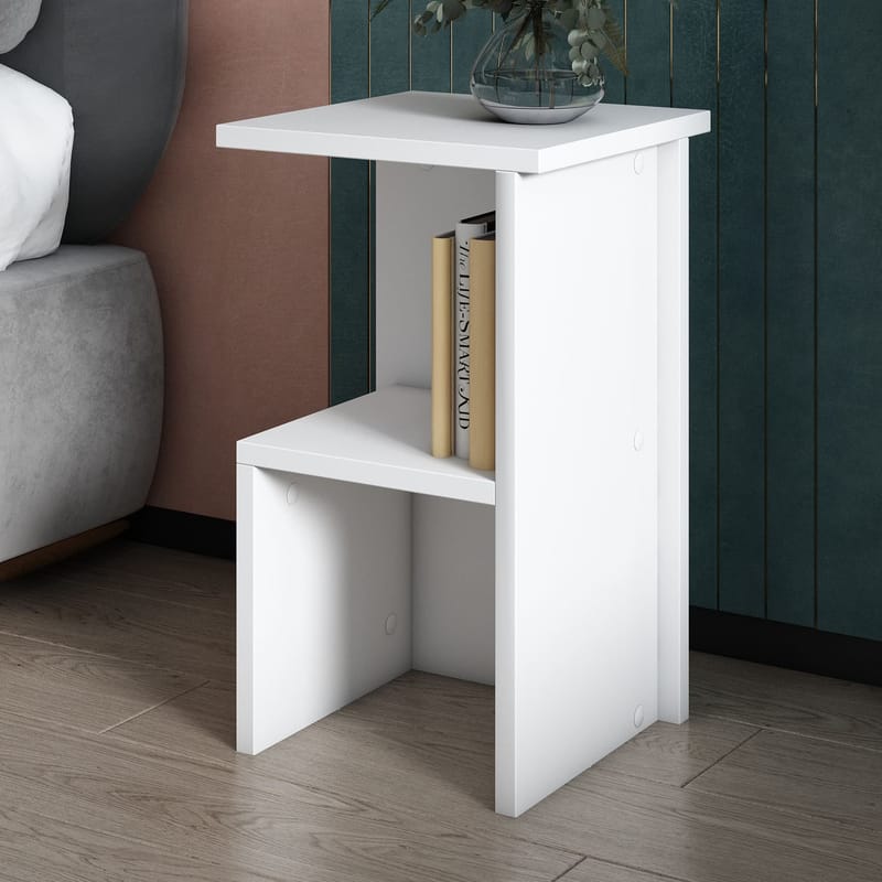 Tunel Nattduksbord 29,6x50x29,6 cm - Vit - Products - Möbler - Bord & matgrupp - Avlastningsbord & sidobord - Sängbord & nattduksbord