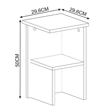 Tunel Nattduksbord 29,6x50x29,6 cm - Vit - Products - Möbler - Bord & matgrupp - Avlastningsbord & sidobord - Sängbord & nattduksbord