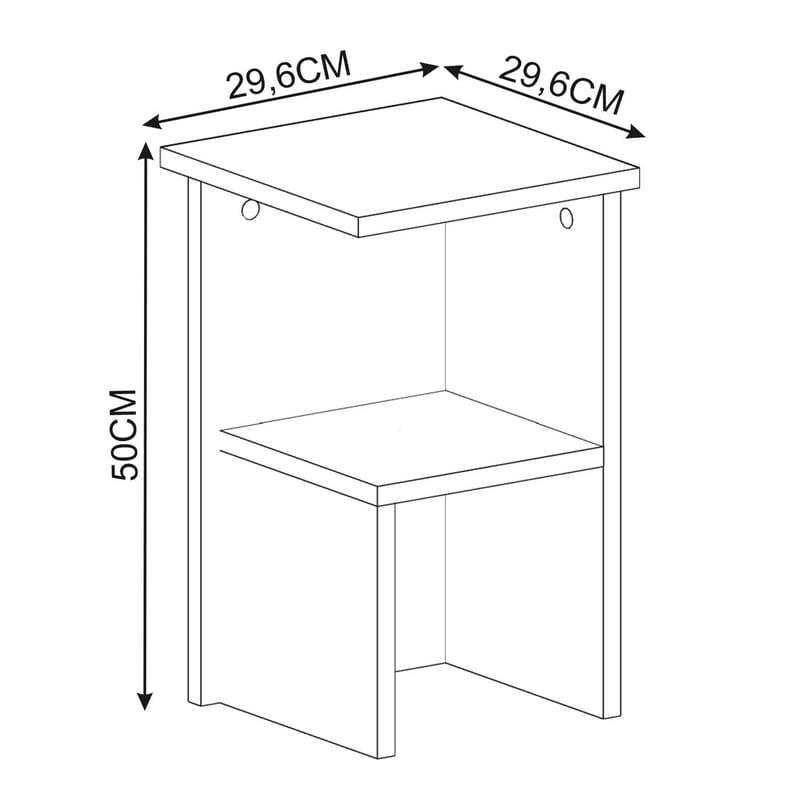 Tunel Nattduksbord 29,6x50x29,6 cm - Vit - Products - Möbler - Bord & matgrupp - Avlastningsbord & sidobord - Sängbord & nattduksbord