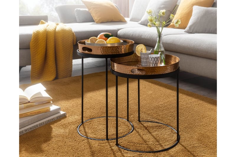 Wilhem Sidobord 33 cm Rund - Guld - Products - Möbler - Bord & matgrupp - Avlastningsbord & sidobord - Brickbord & småbord