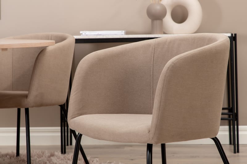 Bianca Matgrupp 110 cm Rund med 4 Berit stolar - Beige - Products - Möbler - Bord & matgrupp - Matgrupp