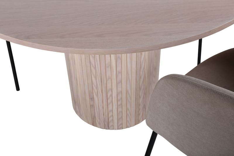 Bianca Matgrupp 110 cm Rund med 4 Berit stolar - Beige - Products - Möbler - Bord & matgrupp - Matgrupp