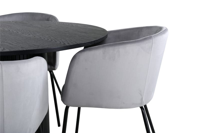 Bianca Matgrupp 110 cm Rund med 4 Berit stolar - Svart - Products - Möbler - Bord & matgrupp - Matgrupp