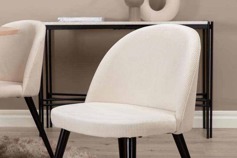 Bianca Matgrupp 110 cm Rund med 4 Velvet stolar - Beige - Products - Möbler - Bord & matgrupp - Matgrupp