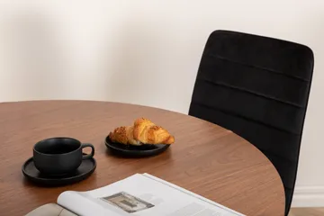 Bianca Matgrupp 110 cm Rund med 4 Windu Lyx stolar - Svart - Products - Möbler - Bord & matgrupp - Matgrupp