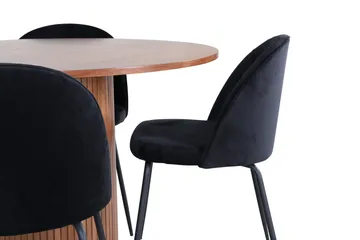 Bianca Matgrupp 110 cm Rund med 4 Wrinkles stolar - Svart - Products - Möbler - Bord & matgrupp - Matgrupp