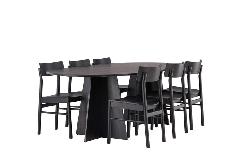 Bootcut Matgrupp + 6 stolar - Svart - Products - Möbler - Bord & matgrupp - Matgrupp