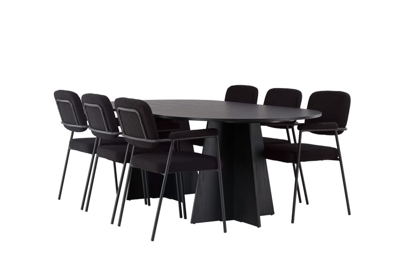 Bootcut Matgrupp 230 cm Oval med 6 Yesterday stolar - Svart - Products - Möbler - Bord & matgrupp - Matgrupp