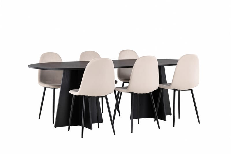 Bootcut Matgrupp 230 cm Rektangulär med 6 Polar stolar - Beige - Products - Möbler - Bord & matgrupp - Matgrupp