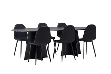 Bootcut Matgrupp 230 cm Rektangulär med 6 Polar stolar - Svart - Products - Möbler - Bord & matgrupp - Matgrupp