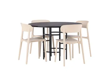 Copenhagen Matgrupp 115 cm Rund med 4 Åstol stolar - Beige - Products - Möbler - Bord & matgrupp - Matgrupp