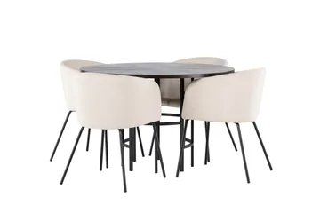 Copenhagen Matgrupp 115 cm Rund med 4 Berit stolar - Beige - Products - Möbler - Bord & matgrupp - Matgrupp