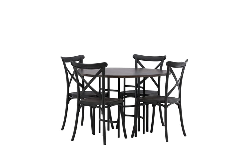 Copenhagen Matgrupp 115 cm Rund med 4 Crosett stolar - Svart - Products - Möbler - Bord & matgrupp - Matgrupp