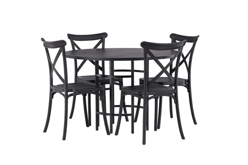 Copenhagen Matgrupp 115 cm Rund med 4 Crosett stolar - Svart - Products - Möbler - Bord & matgrupp - Matgrupp